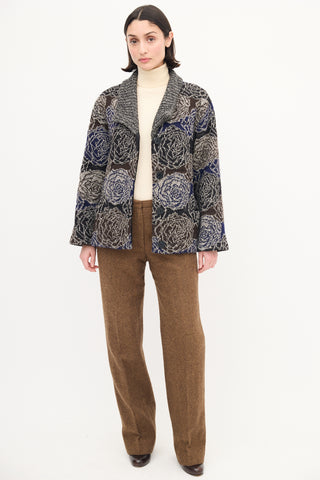 Missoni Black 
Multi Wool Knit Rose Cardigan