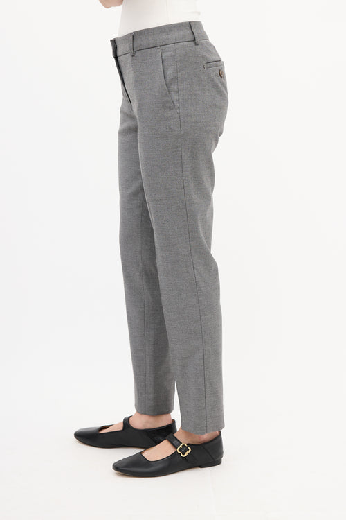 Sportmax Grey Wool Tapered Trouser