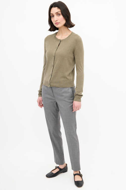 Sportmax Grey Wool Tapered Trouser