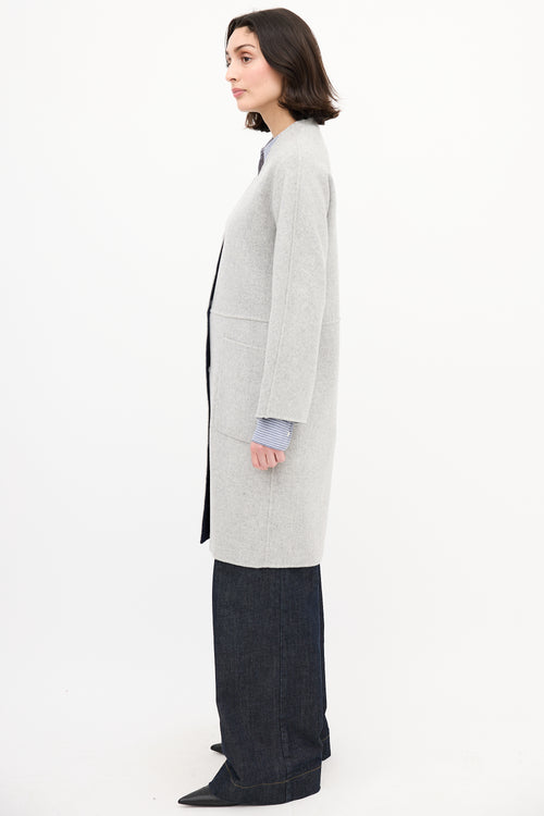 Max Mara Weekend Navy 
Heather Grey Wool Reversible Coat