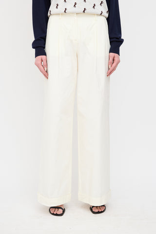 Sportmax Cream Wide Leg Trouser