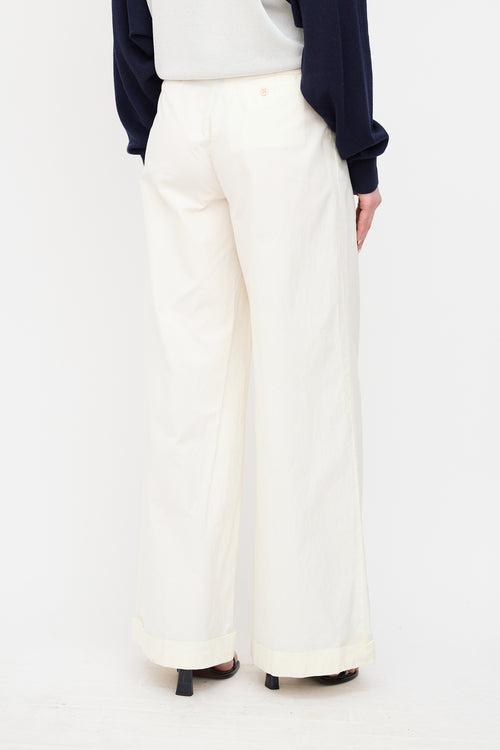 Sportmax Cream Wide Leg Trouser