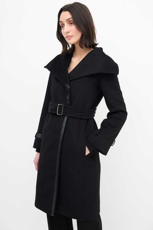 Max Mara Black Belted Wrap Coat