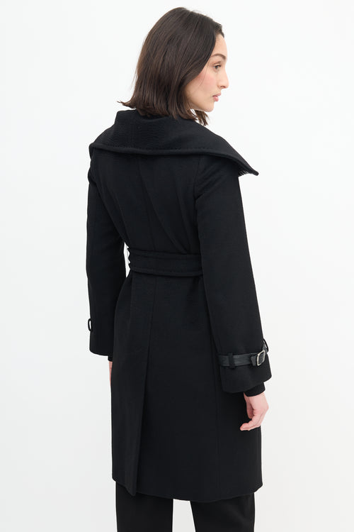 Max Mara Black Belted Wrap Coat