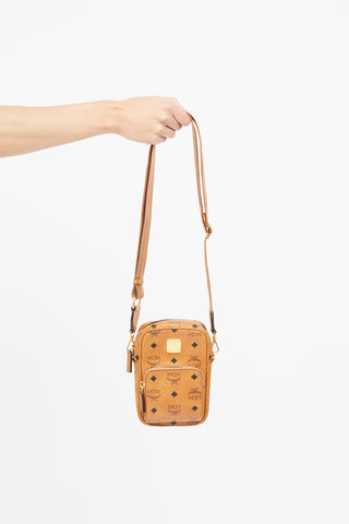 MCM Brown Visetos Klassik Crossbody Bag