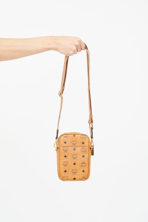 MCM Brown Visetos Klassik Crossbody Bag