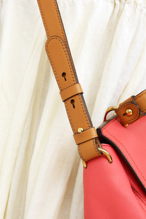 MCM Pink 
Tan Leather Business Bag