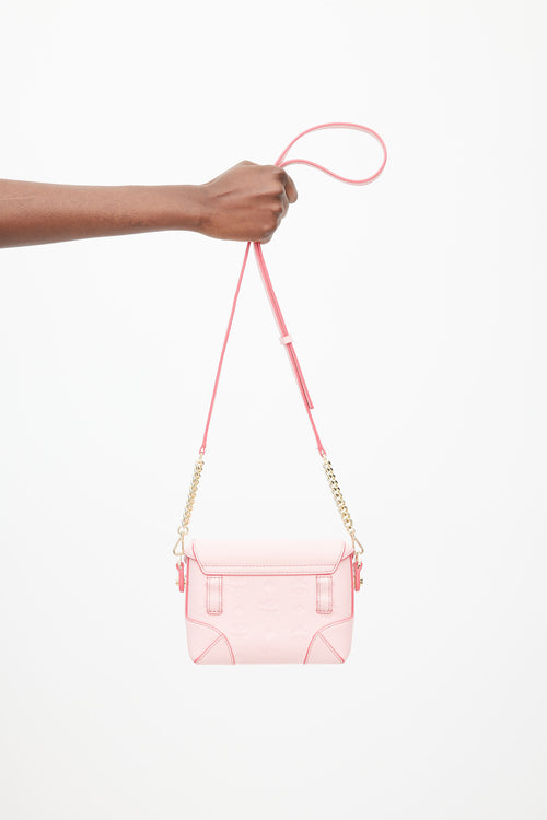 MCM Pink Leather Monogram Berlin Chain Bag