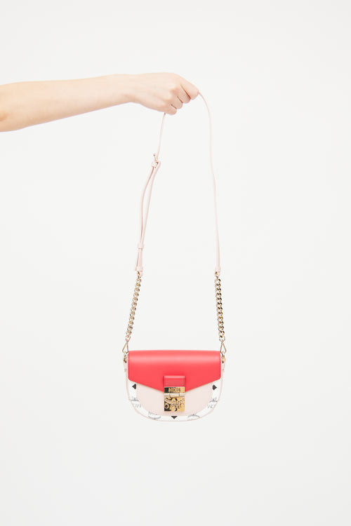 MCM Pink 
Red Patricia Mini Crossbody