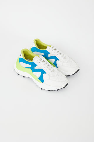 MCM White 
Multicolour Visetos Leather Skystream Sneaker