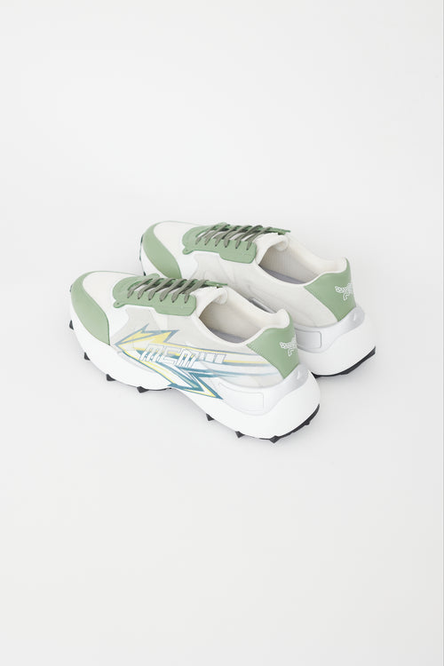 MCM White 
Multicolour Leather Skystream Sneaker