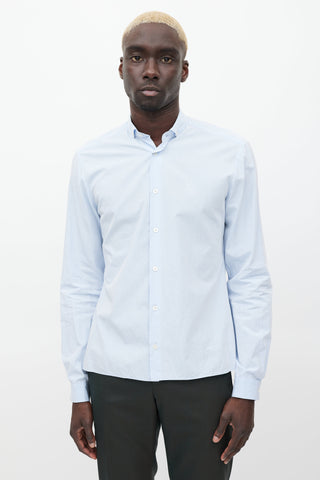 MCQ Light Blue Embroidered Logo Shirt