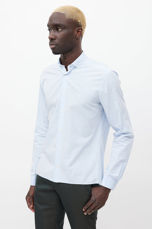 MCQ Light Blue Embroidered Logo Shirt