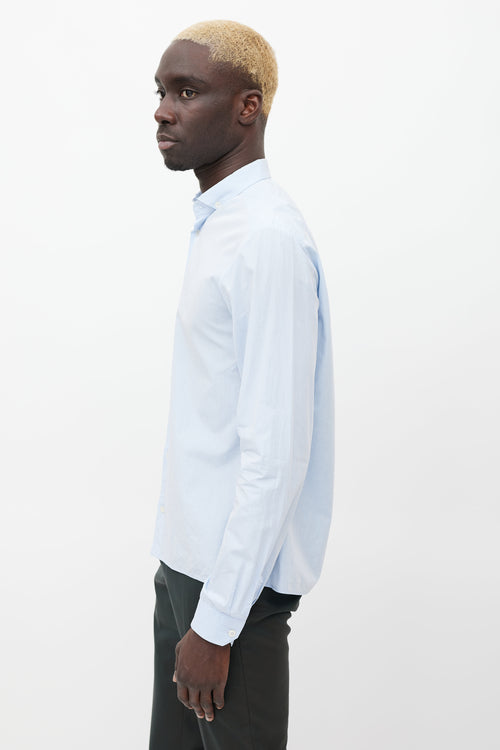 MCQ Light Blue Embroidered Logo Shirt