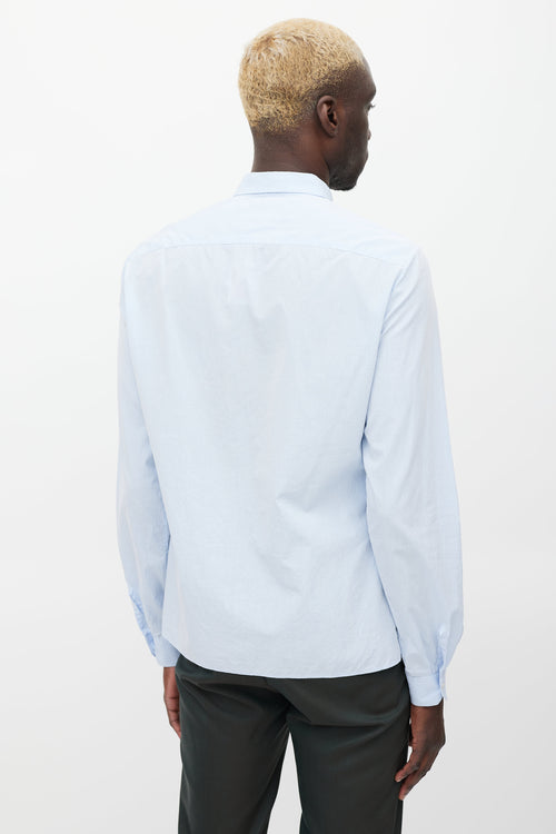 MCQ Light Blue Embroidered Logo Shirt