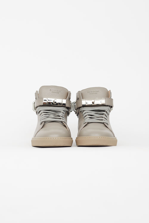 Buscemi Grey Leather 100MM Sneaker