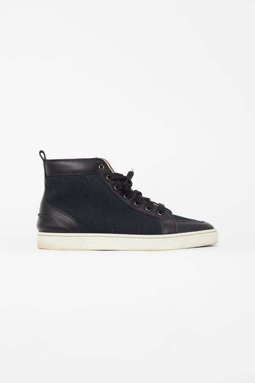 Christian Louboutin Black Canvas Louis Sneaker