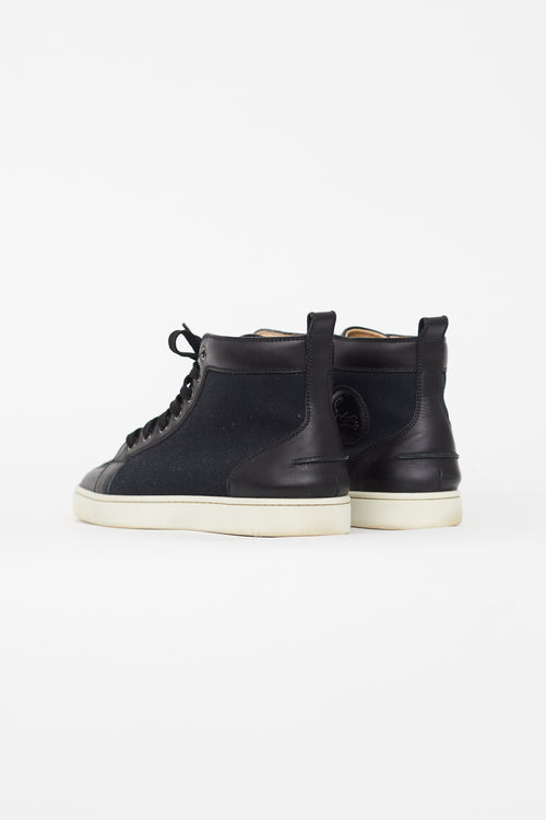 Christian Louboutin Black Canvas Louis Sneaker