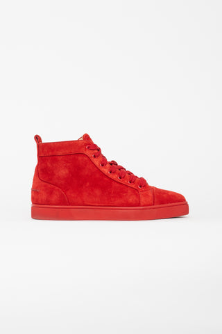 Christian Louboutin Red Suede Louis Orlato Sneaker