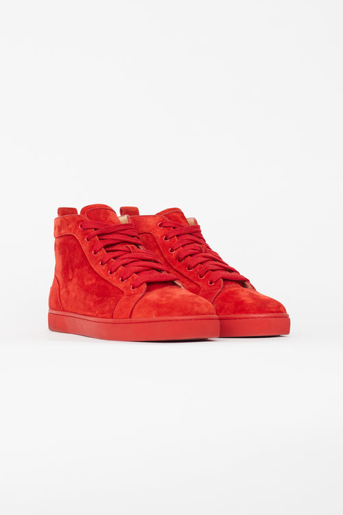 Christian Louboutin Red Suede Louis Orlato Sneaker