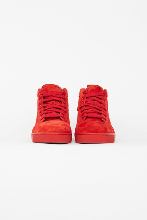 Christian Louboutin Red Suede Louis Orlato Sneaker