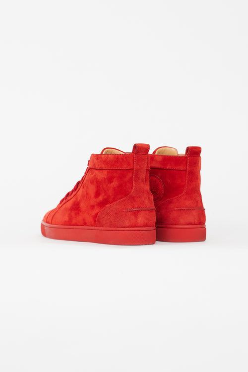 Christian Louboutin Red Suede Louis Orlato Sneaker