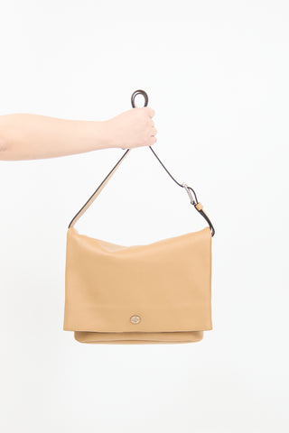 Michael Kors Beige Leather Gloria Messenger Bag