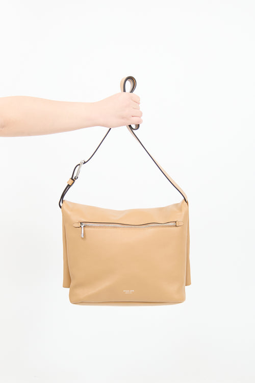 Michael Kors Beige Leather Gloria Messenger Bag