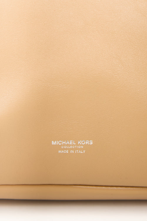 Michael Kors Beige Leather Gloria Messenger Bag