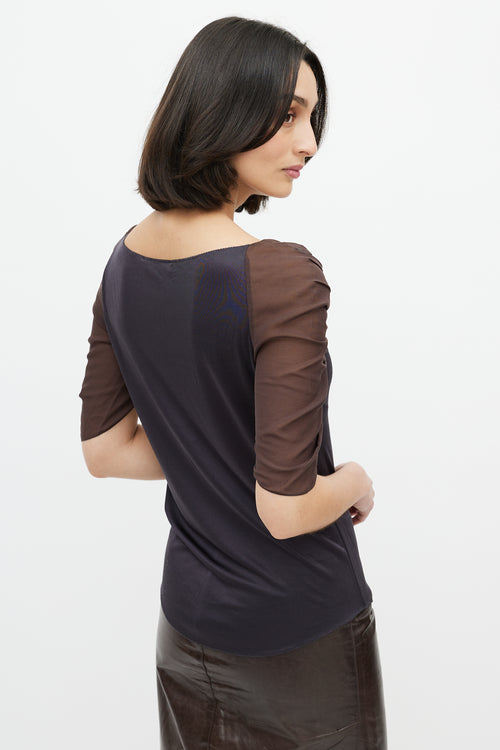 Chloé Black 
Brown Sheer Top