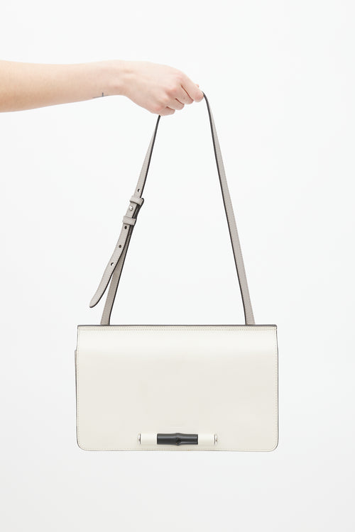 Gucci Beige Leather Lady Bamboo Shoulder Bag