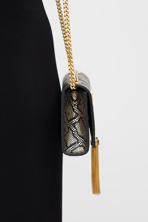 Saint Laurent Black 
Multicolour Print Kate Crossbody Bag