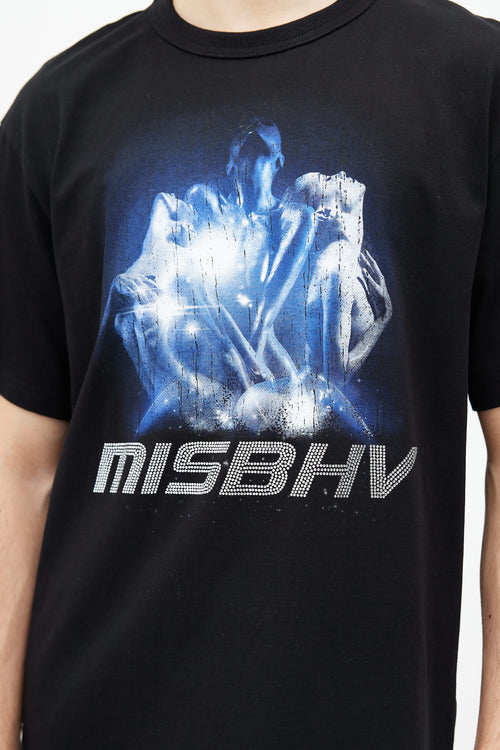 MISBHV Black Rhinestone Print T-Shirt