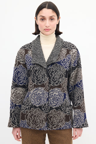 Missoni Black 
Multi Wool Knit Rose Cardigan