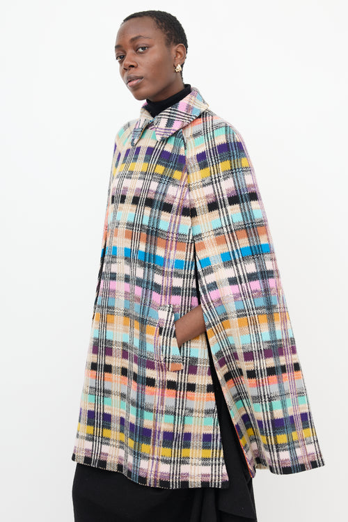 Missoni Plaid Wool Cape