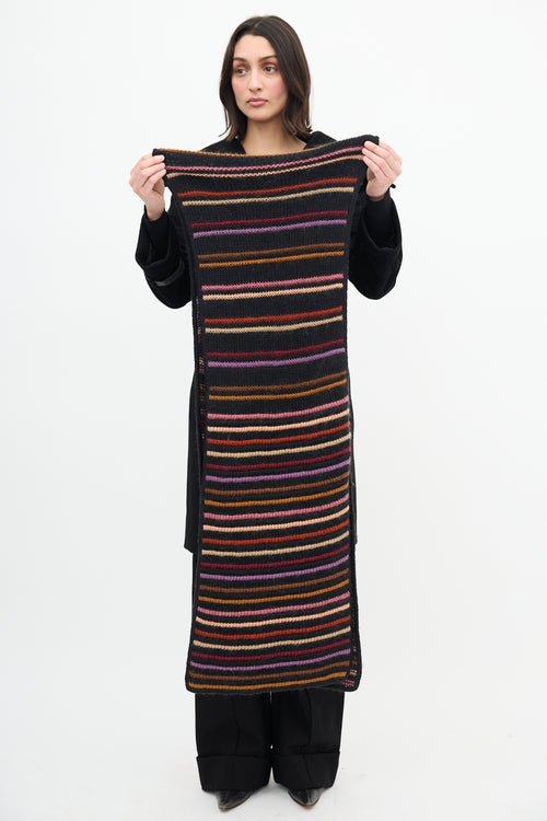 Missoni Black 
Multi Striped Knit Scarf