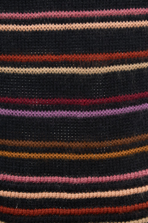 Missoni Black 
Multi Striped Knit Scarf