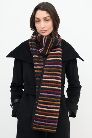 Missoni Black 
Multi Striped Knit Scarf