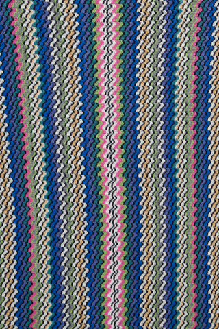  Blue Multi Wool Knit Chevron Scarf