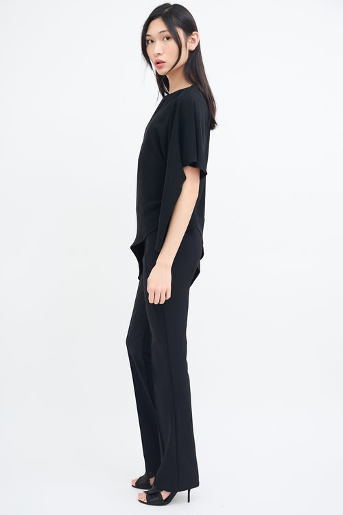 MM6 Maison Margiela Black Asymmetrical Drape Top