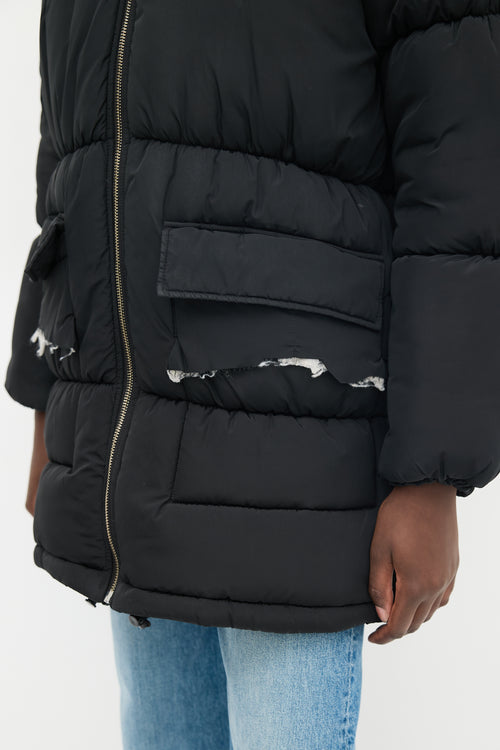 MM6 Maison Margiela Black Quilted Puffer Coat