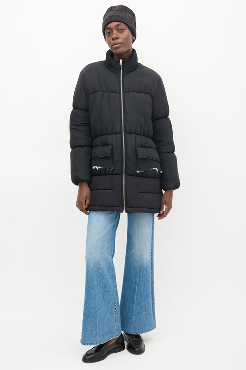 MM6 Maison Margiela Black Quilted Puffer Coat