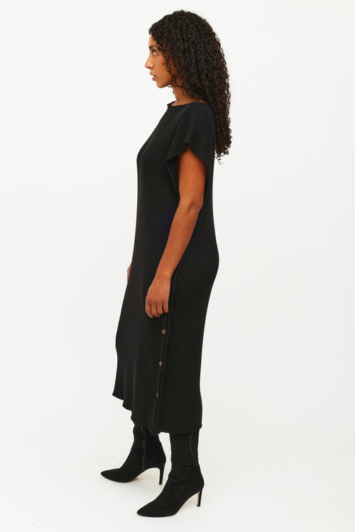 MM6 Maison Margiela Black Rib Knit Sleeveless Dress