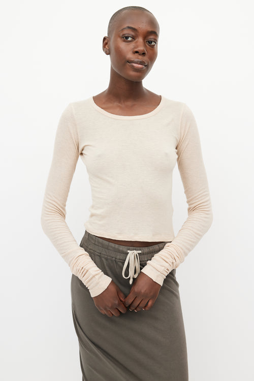 MM6 Maison Margiela Beige Cut Out Top