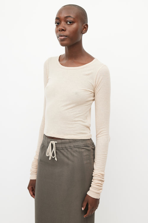 MM6 Maison Margiela Beige Cut Out Top