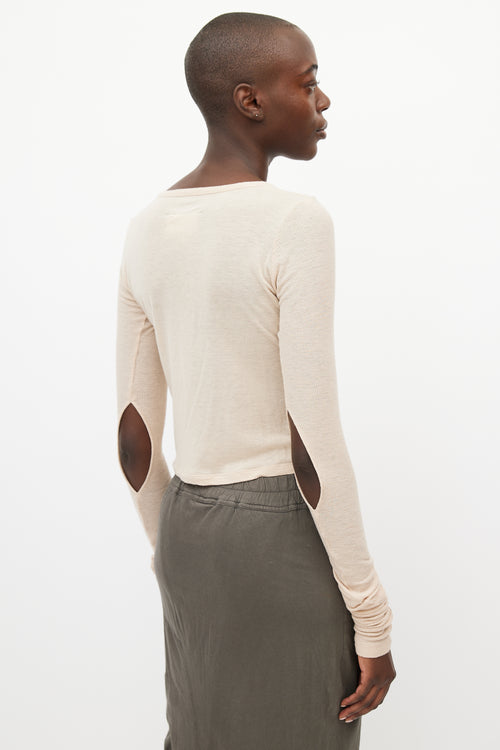 MM6 Maison Margiela Beige Cut Out Top