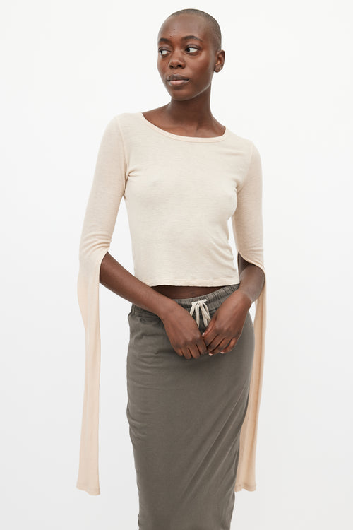 MM6 Maison Margiela Beige Cut Out Top