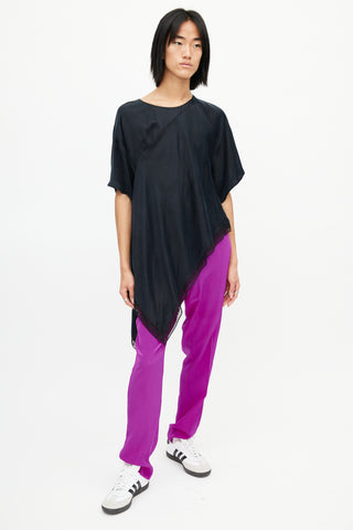 MM6 Maison Margiela Black Asymmetrical Lace Top