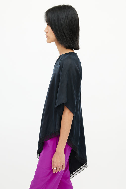 MM6 Maison Margiela Black Asymmetrical Lace Top