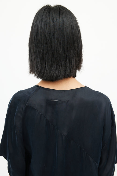 MM6 Maison Margiela Black Asymmetrical Lace Top